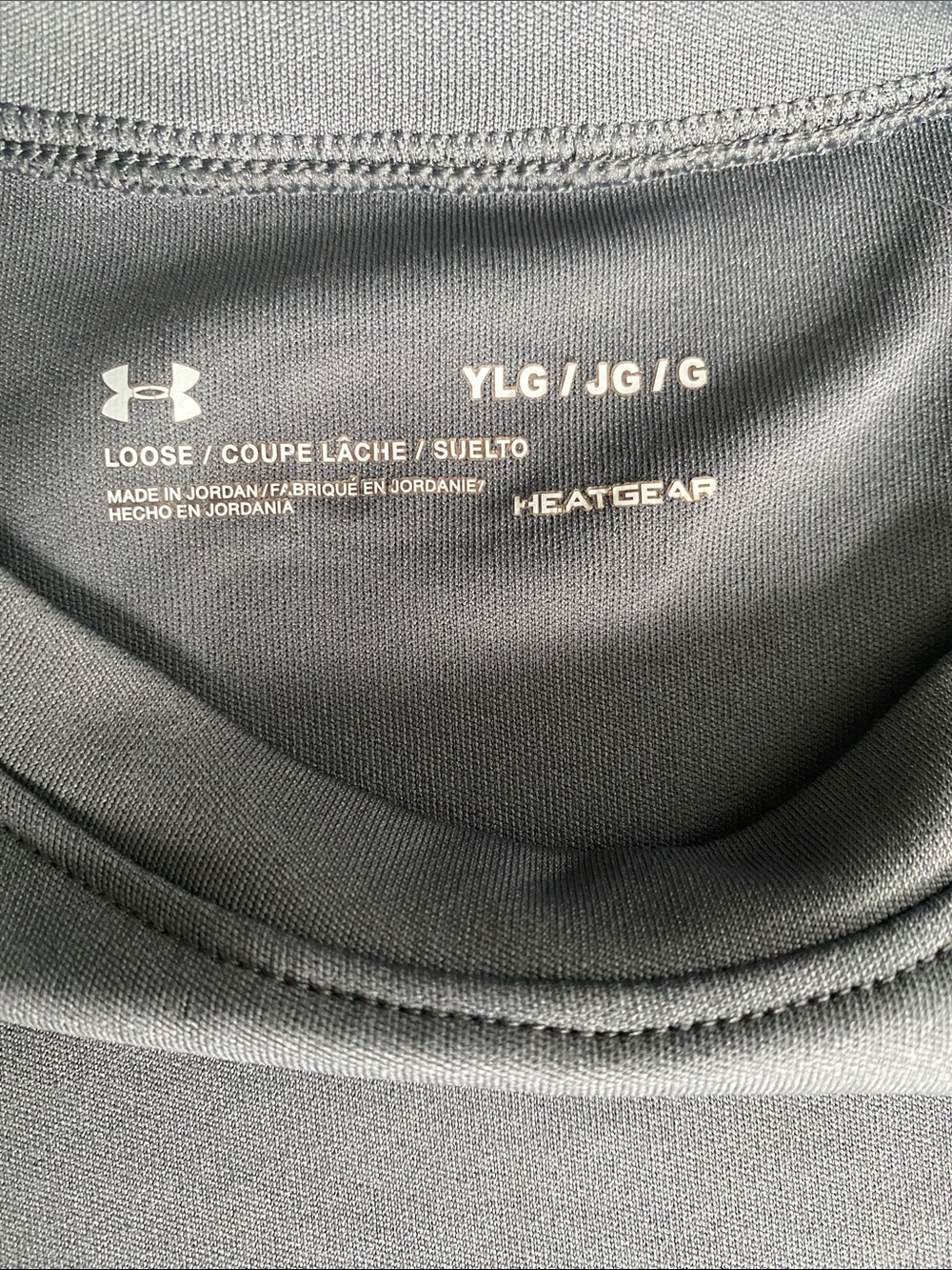 Under Armour Short Set - Grey Logo Tee with Royal Blue Mesh Shorts - Picture 2 of 4